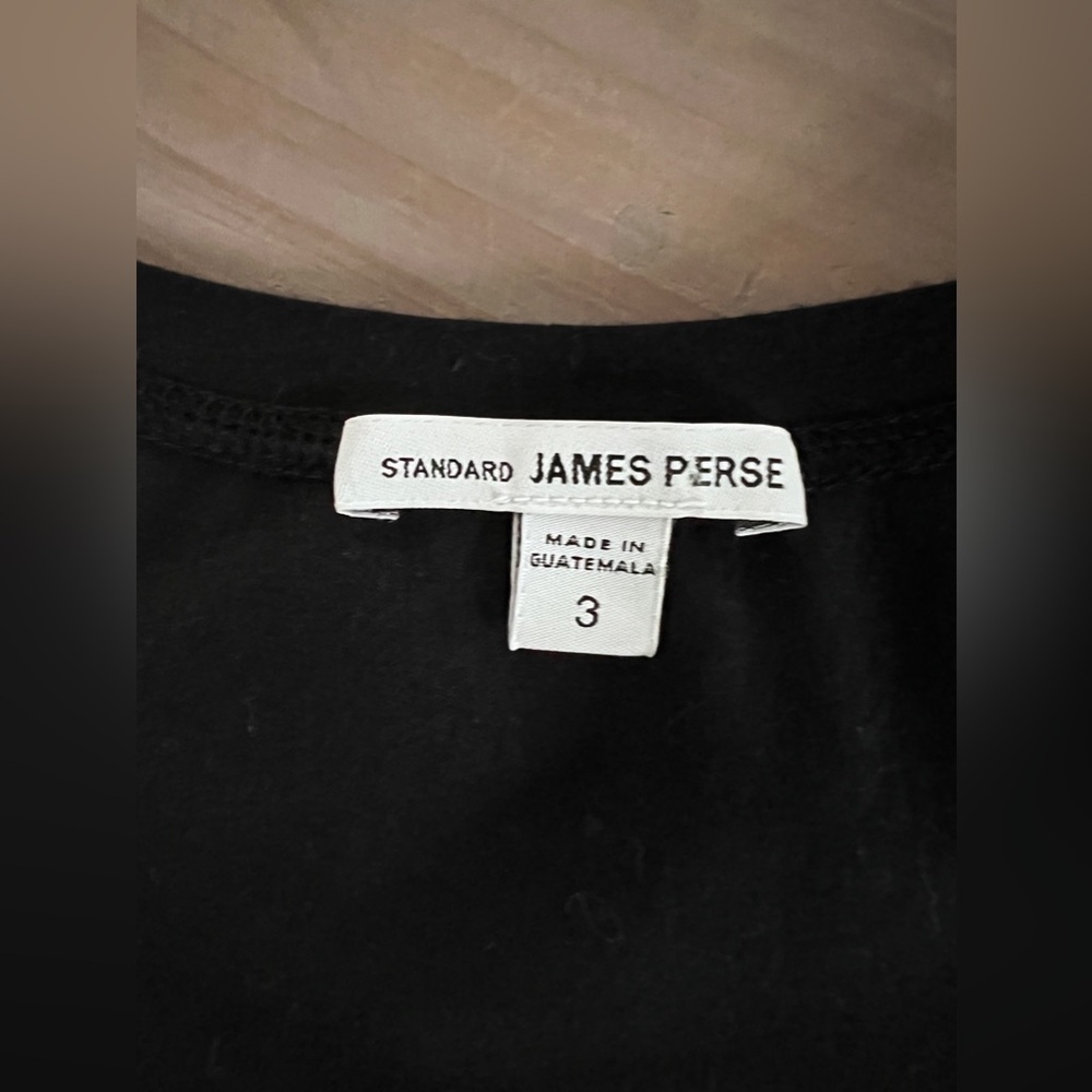 Standard James Perse V-Neck Long Sleeve Knit Dress Black size 3 - Picture 10 of 13